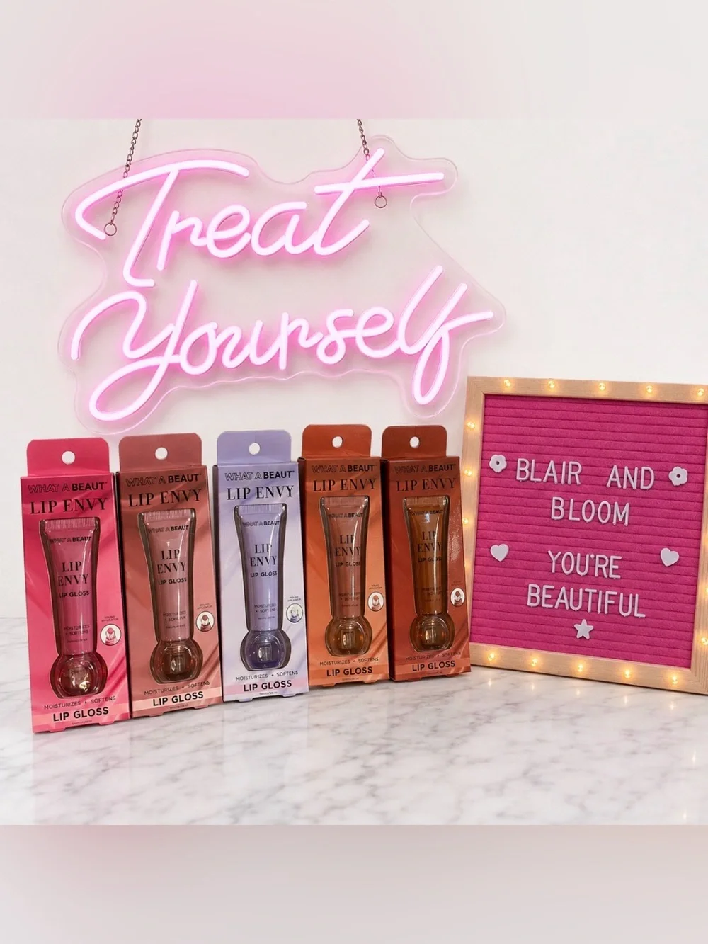 What A Beaut Lip Envy Lip Gloss Set of 5 Truly Beauty Inspired Dupes